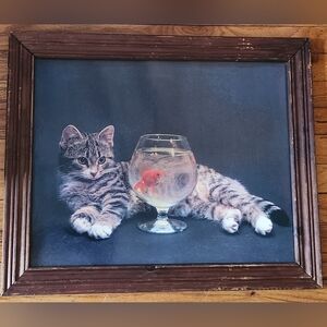 Framed Cat and Goldfish Art Print Gallery